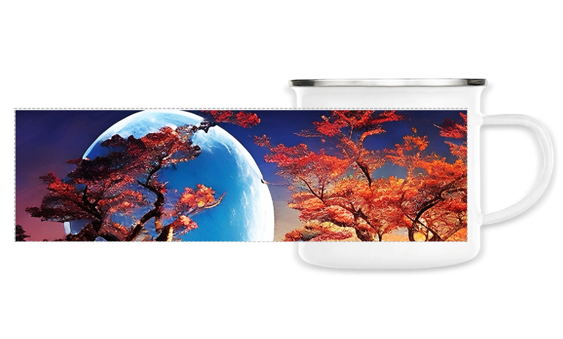 Moon & Tree panaoramic Enamel Mug