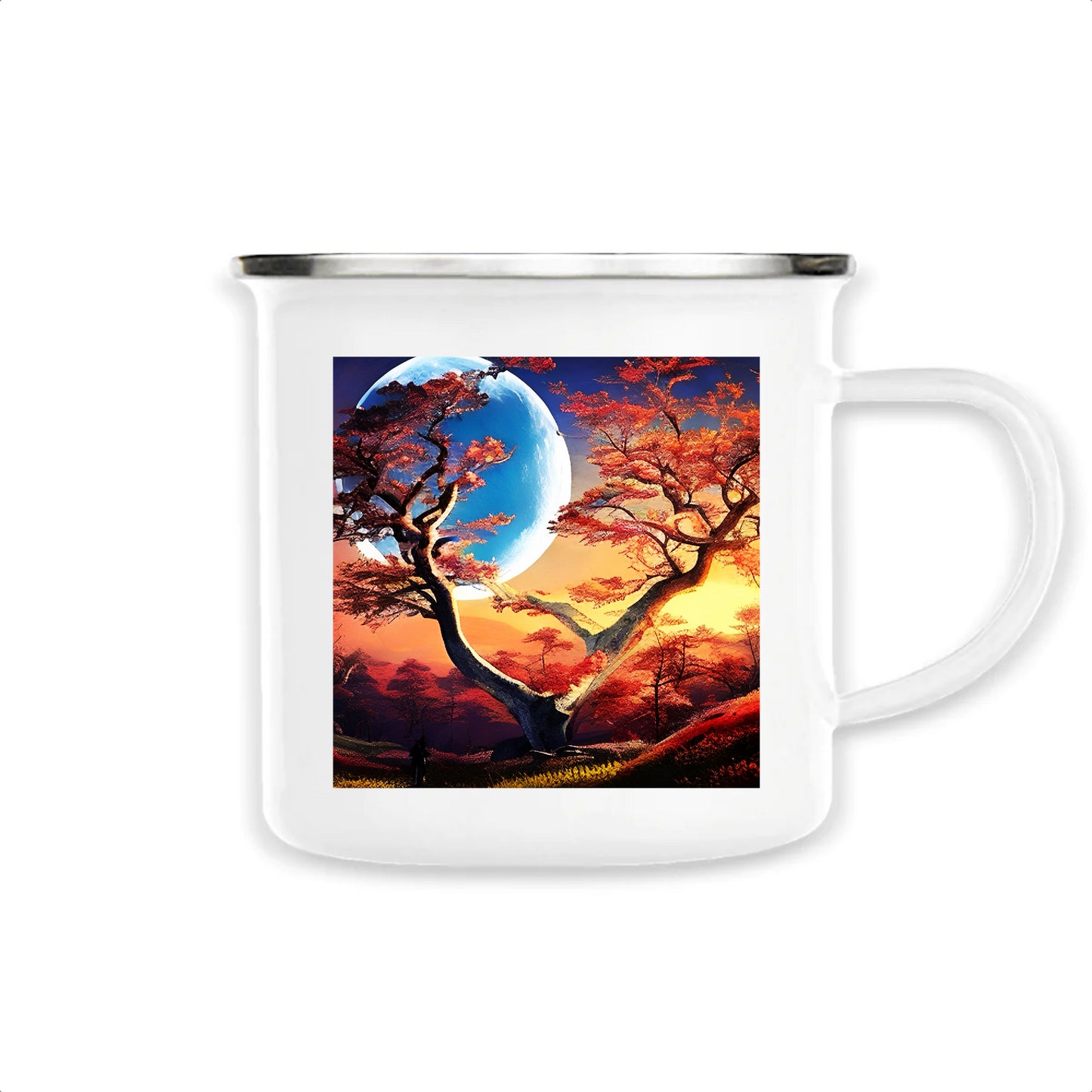 Moon & Tree Enamel Mug