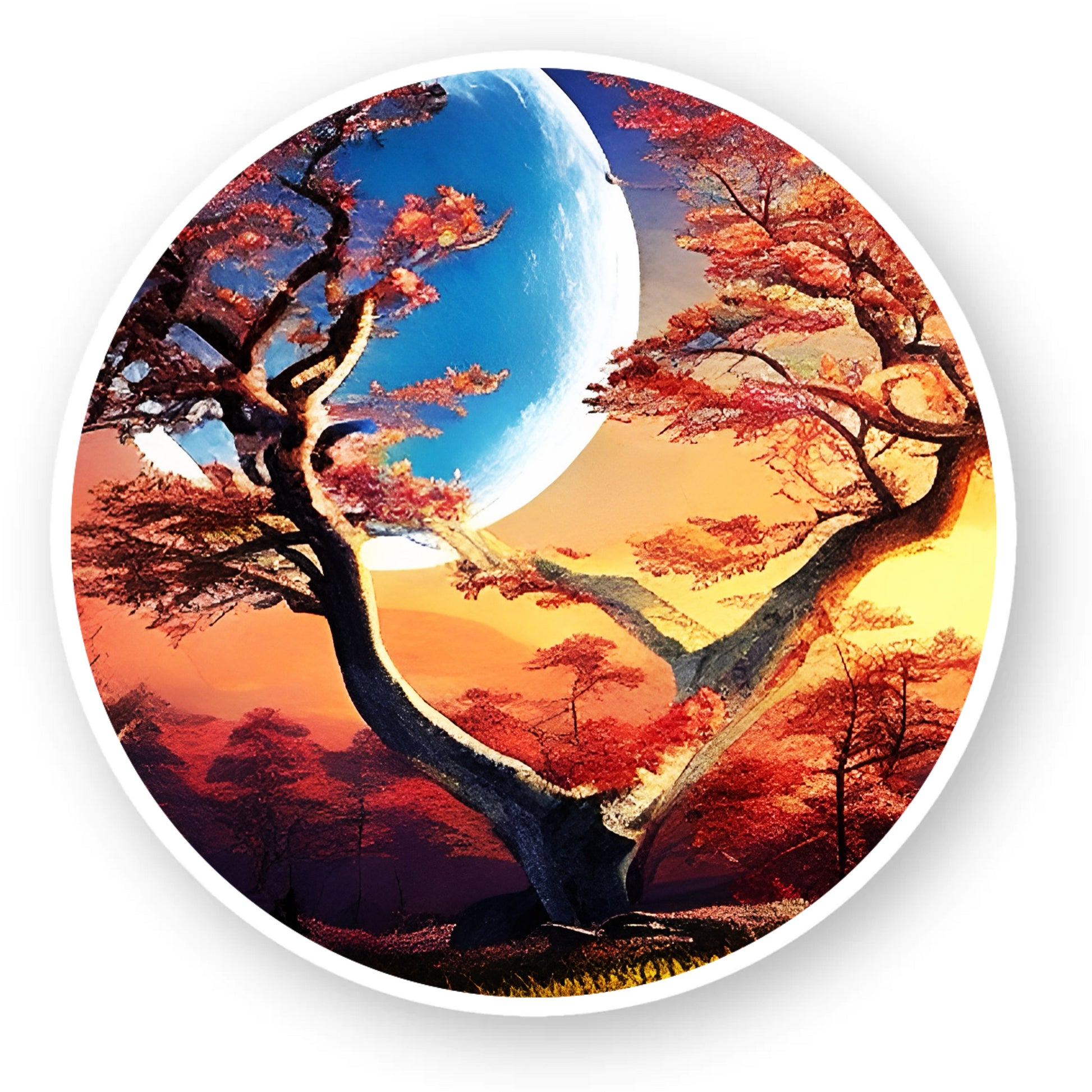 Moon & Tree sticker