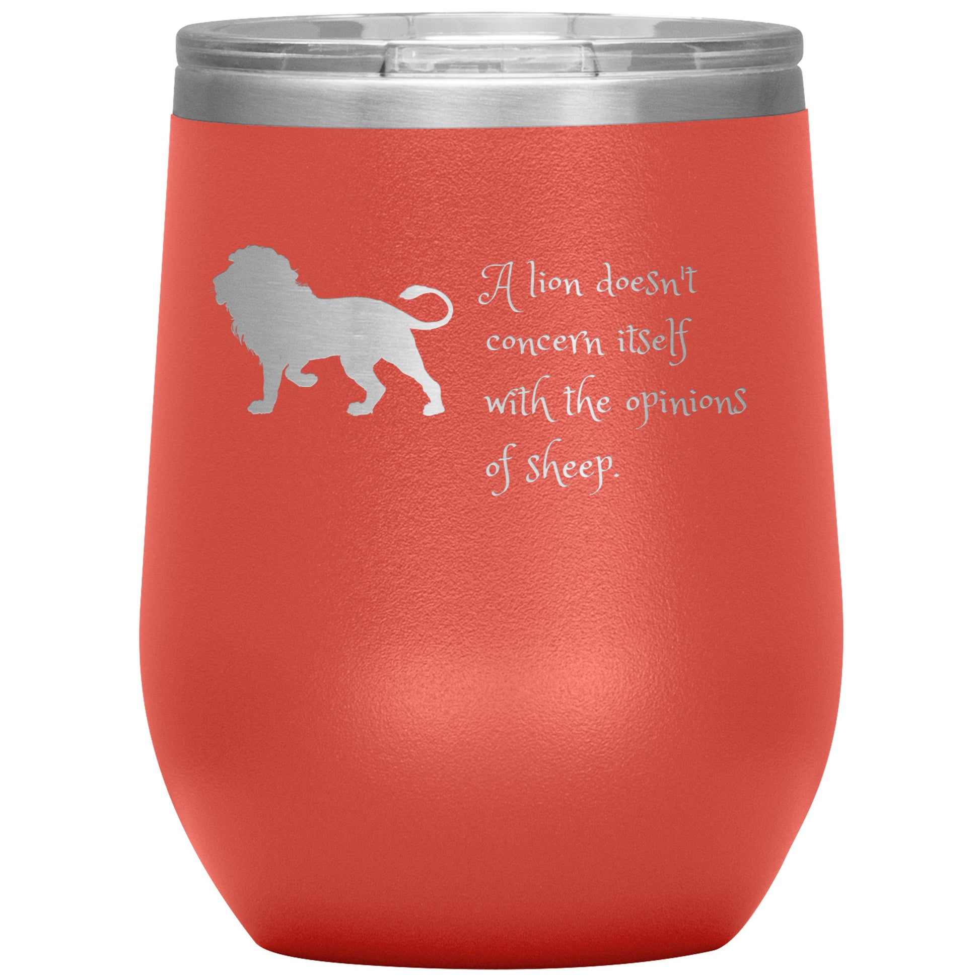 Wine Tumbler Rachy Sparkle "A Lion Doesn't Concern Itself With the Opinions of Sheep."