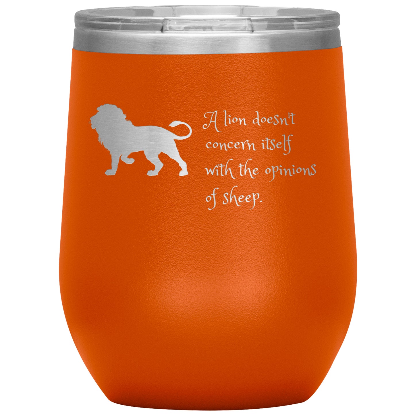 Wine Tumbler Rachy Sparkle "A Lion Doesn't Concern Itself With the Opinions of Sheep."
