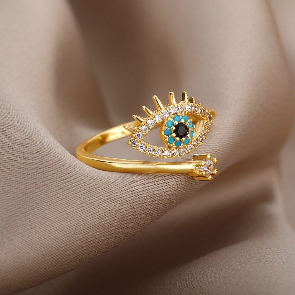 Turkish Blue Alluring Eye Rings