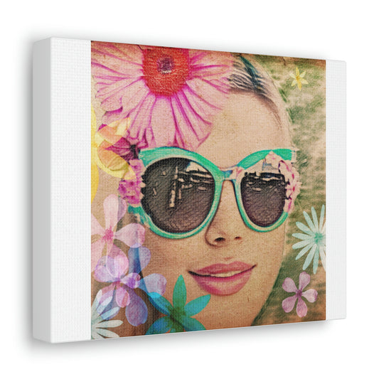 Female with Sunglasses Canvas Gallery Wrap