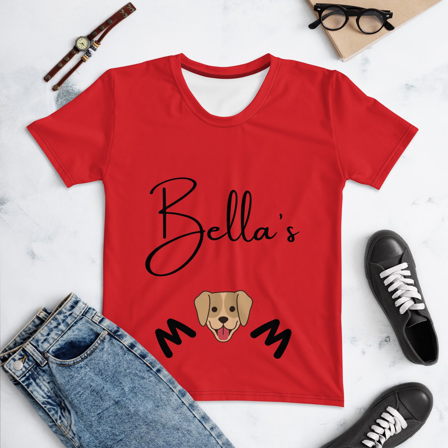 Bella's Mom, Women's Dog T-shirt For a Dog Mom