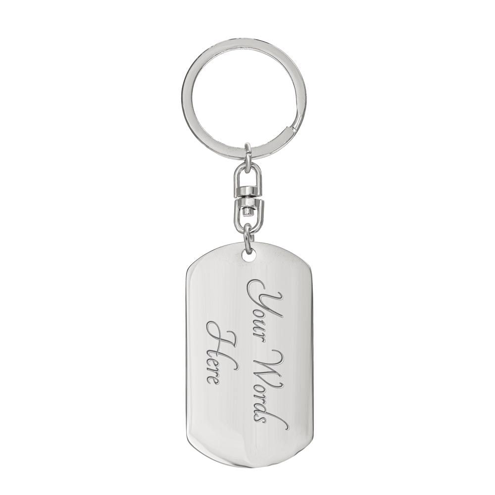 Graphic Dog Tag Keychain, Beach Vibes