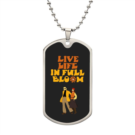 Luxury Military Chain Necklace: Live Life in Full Bloom, 1960-1970s Aesthetic, by Rachy Sparkle