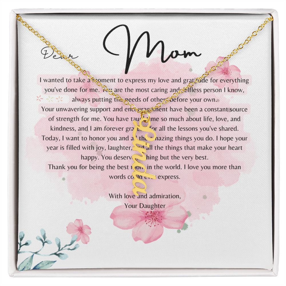 Customized Vertical Name Necklace