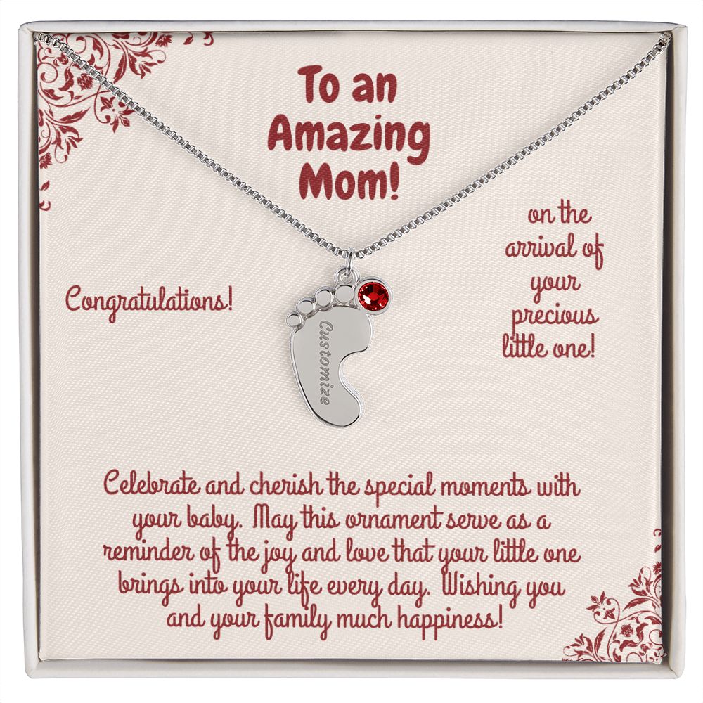 Engraved Baby Foot With Birthstone! Celebrate and Cherish the special moments with your baby. May this ornament serve as a reminder of the joy & love that your little one brings into your life every day! Wishing you and your family much happiness!