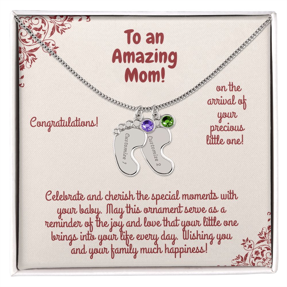 Engraved Baby Foot With Birthstone! Celebrate and Cherish the special moments with your baby. May this ornament serve as a reminder of the joy & love that your little one brings into your life every day! Wishing you and your family much happiness!