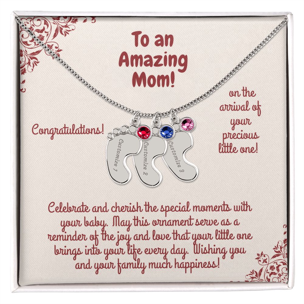Engraved Baby Foot With Birthstone! Celebrate and Cherish the special moments with your baby. May this ornament serve as a reminder of the joy & love that your little one brings into your life every day! Wishing you and your family much happiness!