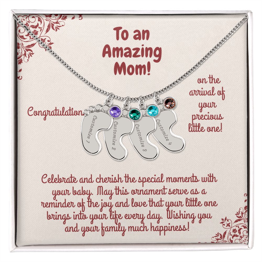 Engraved Baby Foot With Birthstone! Celebrate and Cherish the special moments with your baby. May this ornament serve as a reminder of the joy & love that your little one brings into your life every day! Wishing you and your family much happiness!