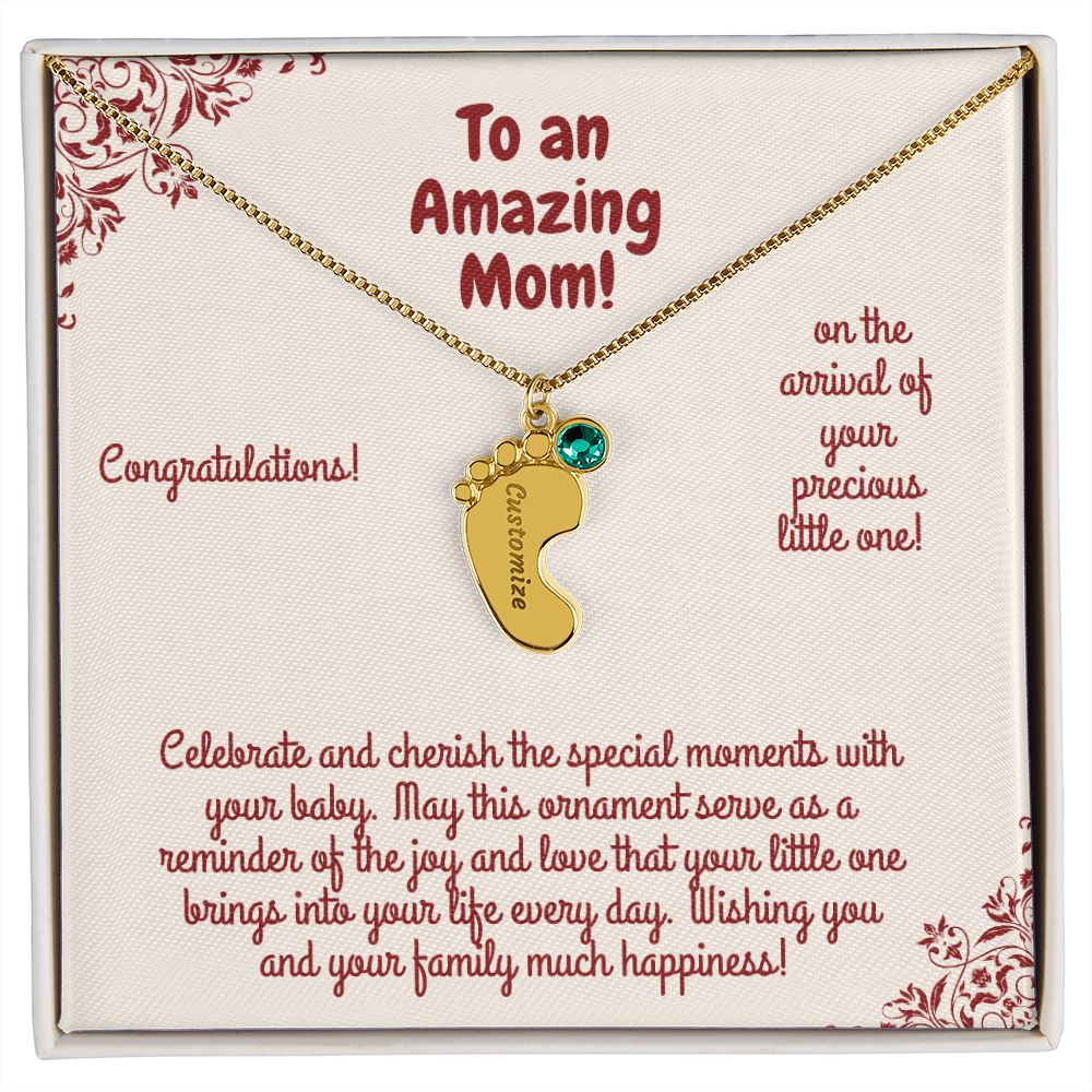 Engraved Baby Foot With Birthstone! Celebrate and Cherish the special moments with your baby. May this ornament serve as a reminder of the joy & love that your little one brings into your life every day! Wishing you and your family much happiness!
