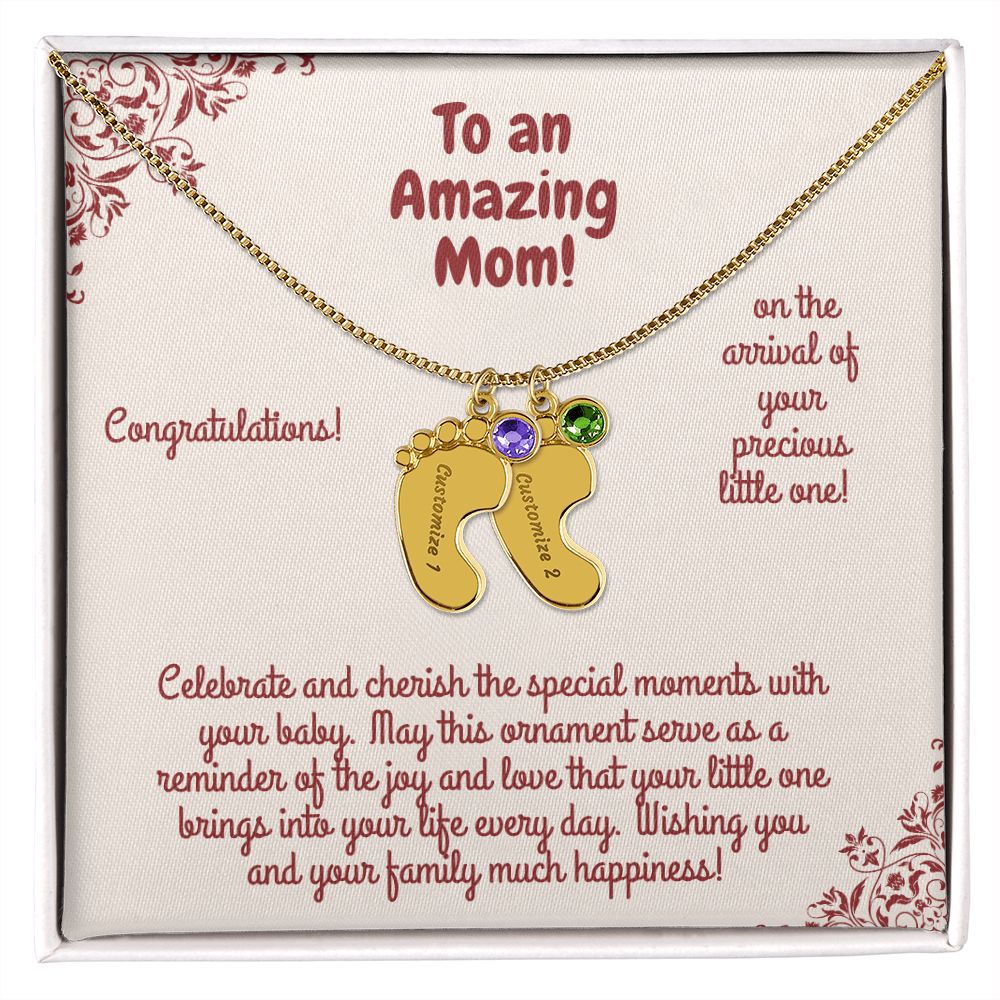 Engraved Baby Foot With Birthstone! Celebrate and Cherish the special moments with your baby. May this ornament serve as a reminder of the joy & love that your little one brings into your life every day! Wishing you and your family much happiness!