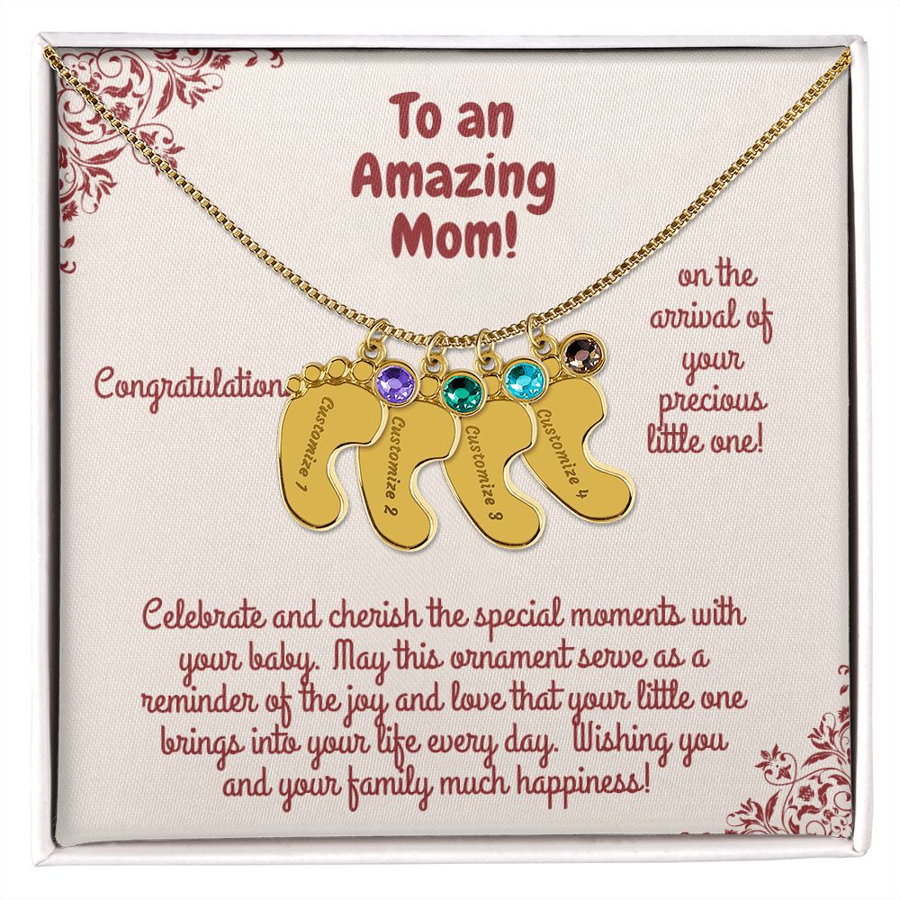 Engraved Baby Foot With Birthstone! Celebrate and Cherish the special moments with your baby. May this ornament serve as a reminder of the joy & love that your little one brings into your life every day! Wishing you and your family much happiness!