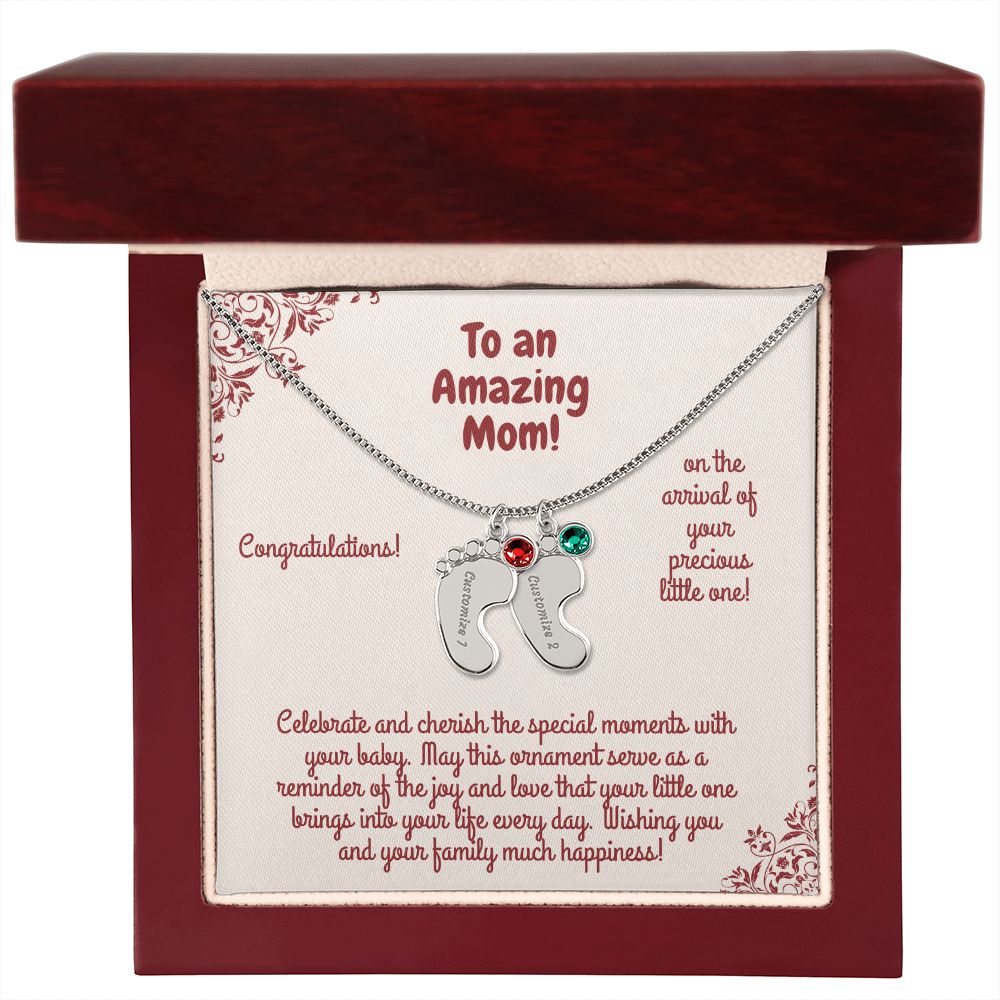 Engraved Baby Foot With Birthstone! Celebrate and Cherish the special moments with your baby. May this ornament serve as a reminder of the joy & love that your little one brings into your life every day! Wishing you and your family much happiness!