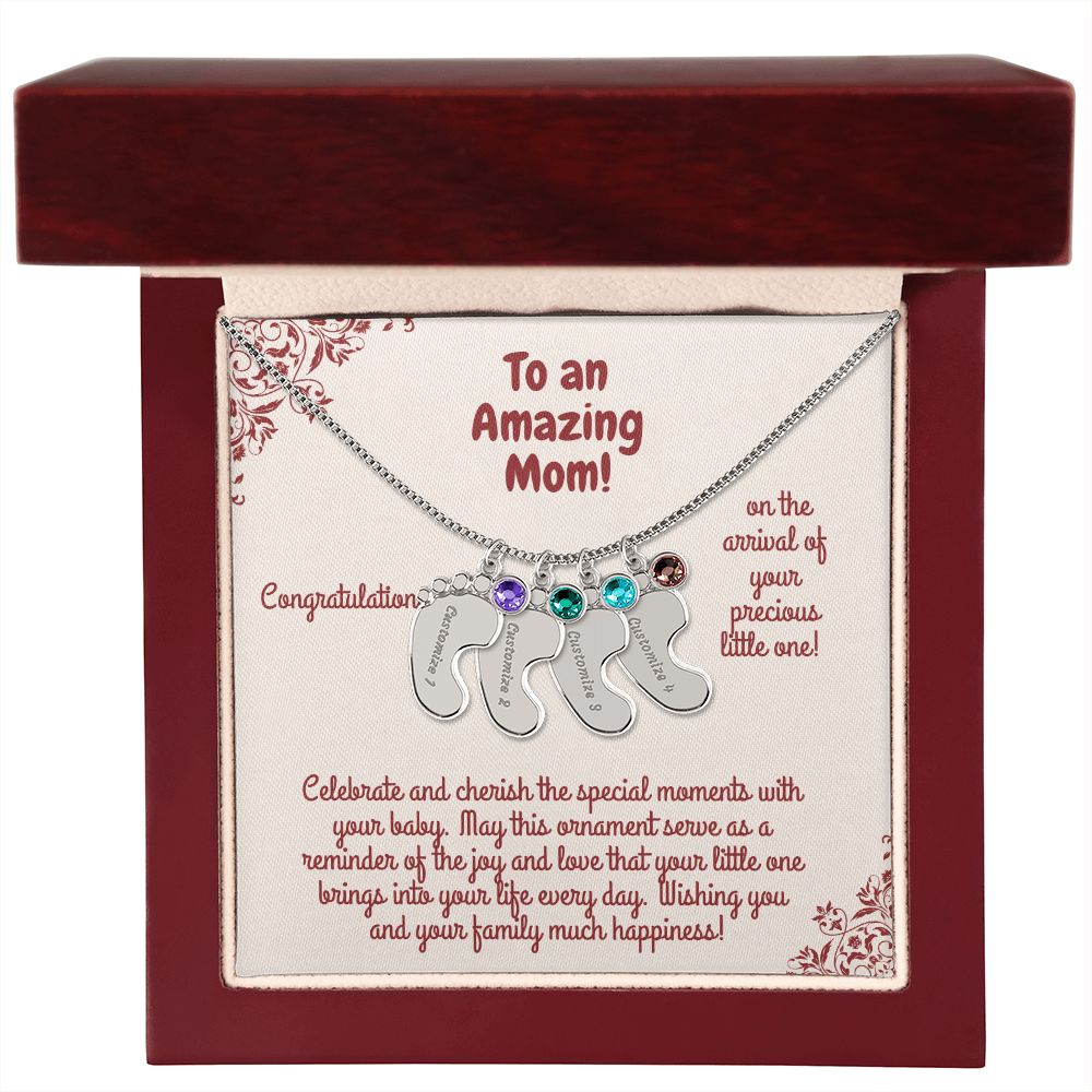 Engraved Baby Foot With Birthstone! Celebrate and Cherish the special moments with your baby. May this ornament serve as a reminder of the joy & love that your little one brings into your life every day! Wishing you and your family much happiness!