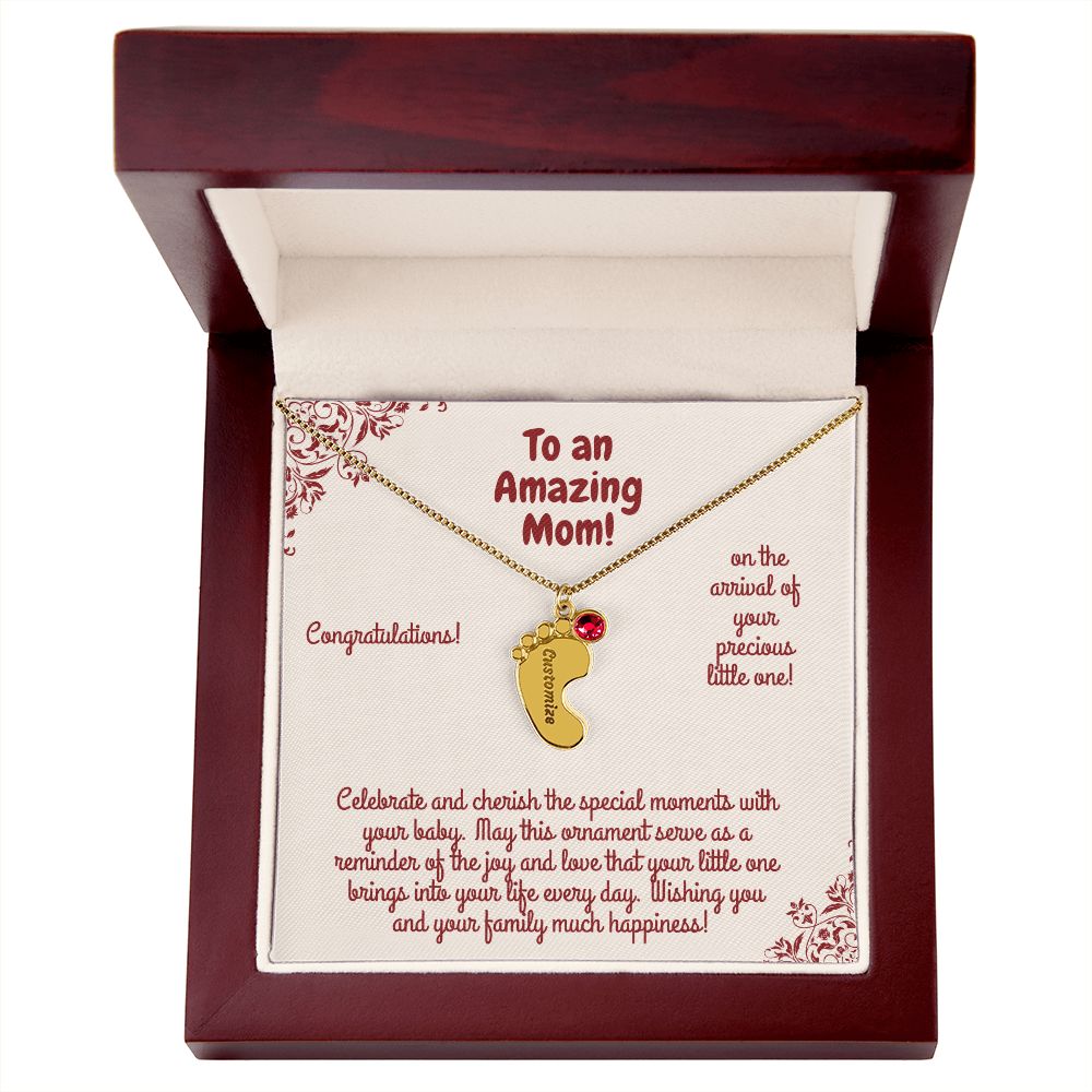 Engraved Baby Foot With Birthstone! Celebrate and Cherish the special moments with your baby. May this ornament serve as a reminder of the joy & love that your little one brings into your life every day! Wishing you and your family much happiness!