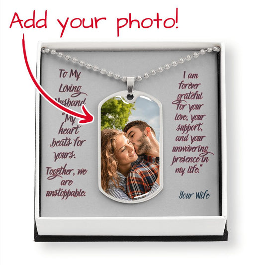 Romantic Dog Tag by Rachy Sparkle, Buyer Will Upload Image, Message Card Featured