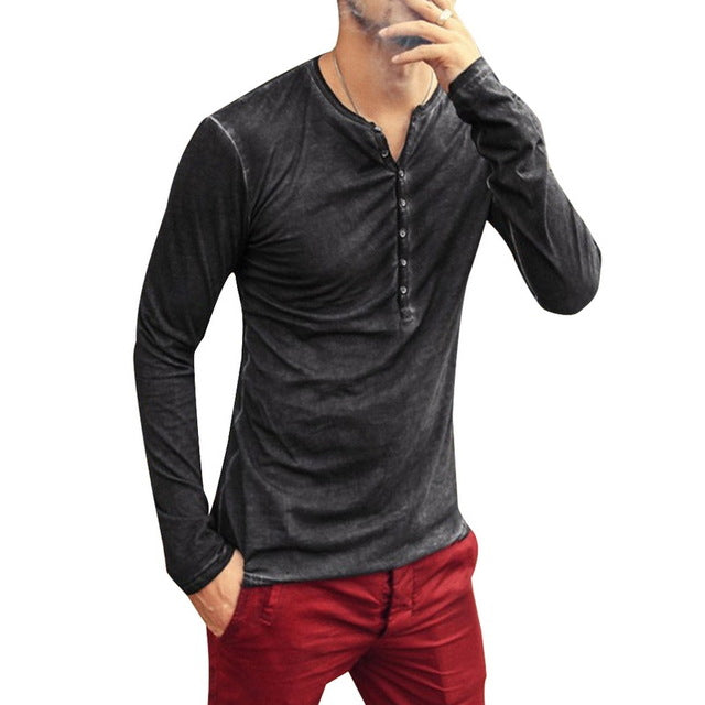 Tee Shirt V-Neck Long Sleeve