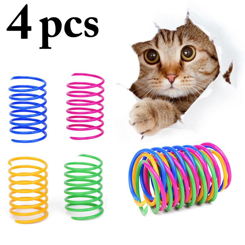 Cat or Dog Colorful Spring Toys 4Pcs