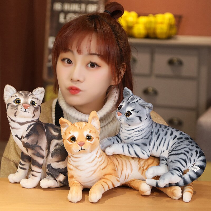 Realistic Cat Plush Toys Children Home Decoration