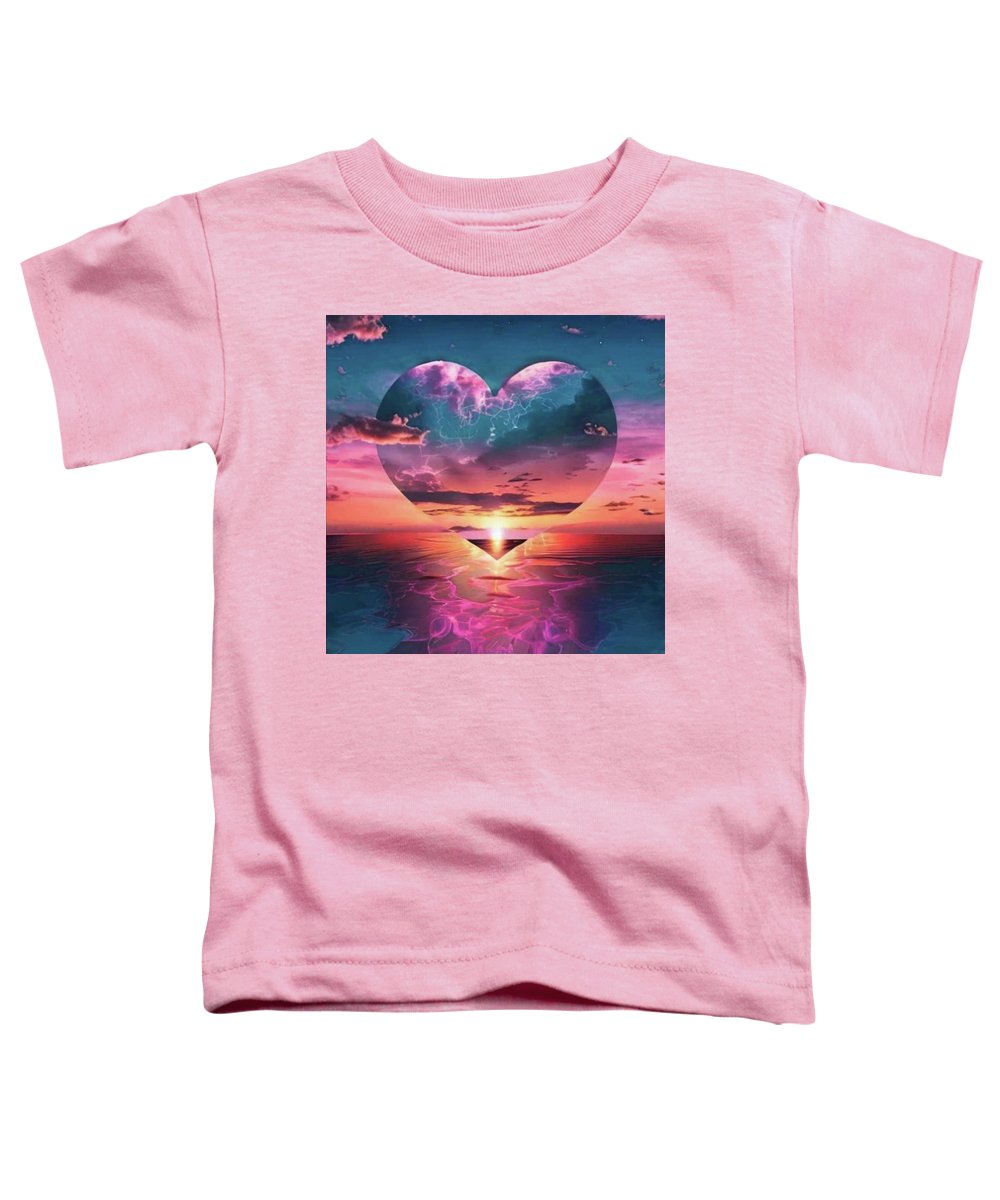 Sunset heart Over the Ocean - Toddler T-Shirt