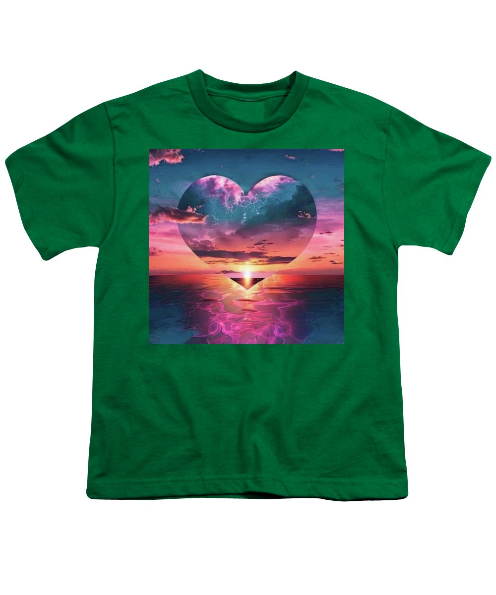 Sunset heart Over the Ocean - Youth T-Shirt