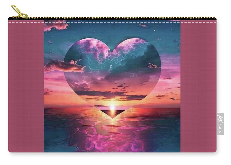 Sunset heart Over the Ocean - Carry-All Pouch