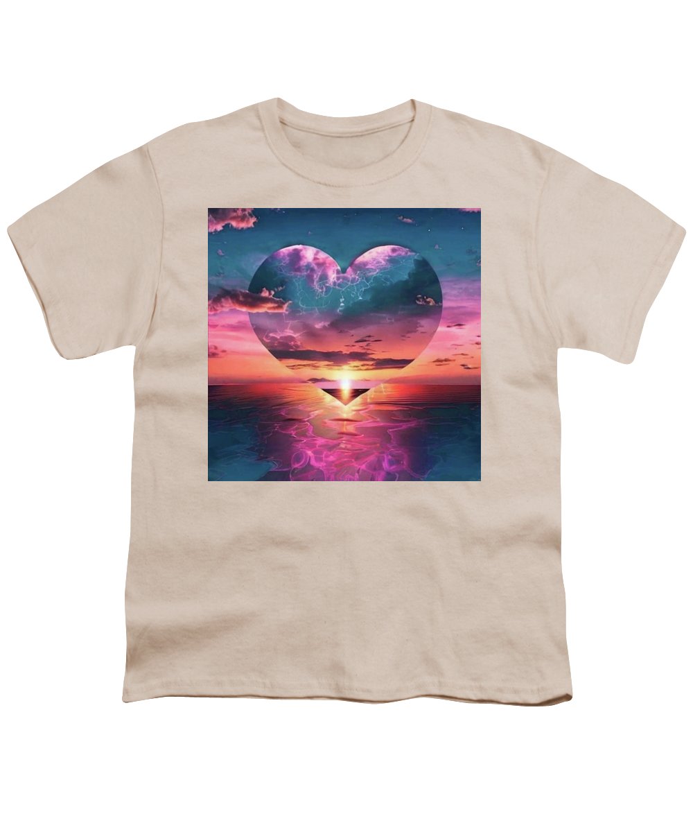 Sunset heart Over the Ocean - Youth T-Shirt