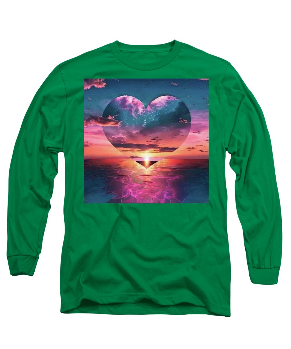 Sunset heart Over the Ocean - Long Sleeve T-Shirt