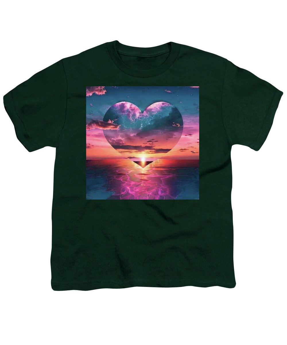 Sunset heart Over the Ocean - Youth T-Shirt