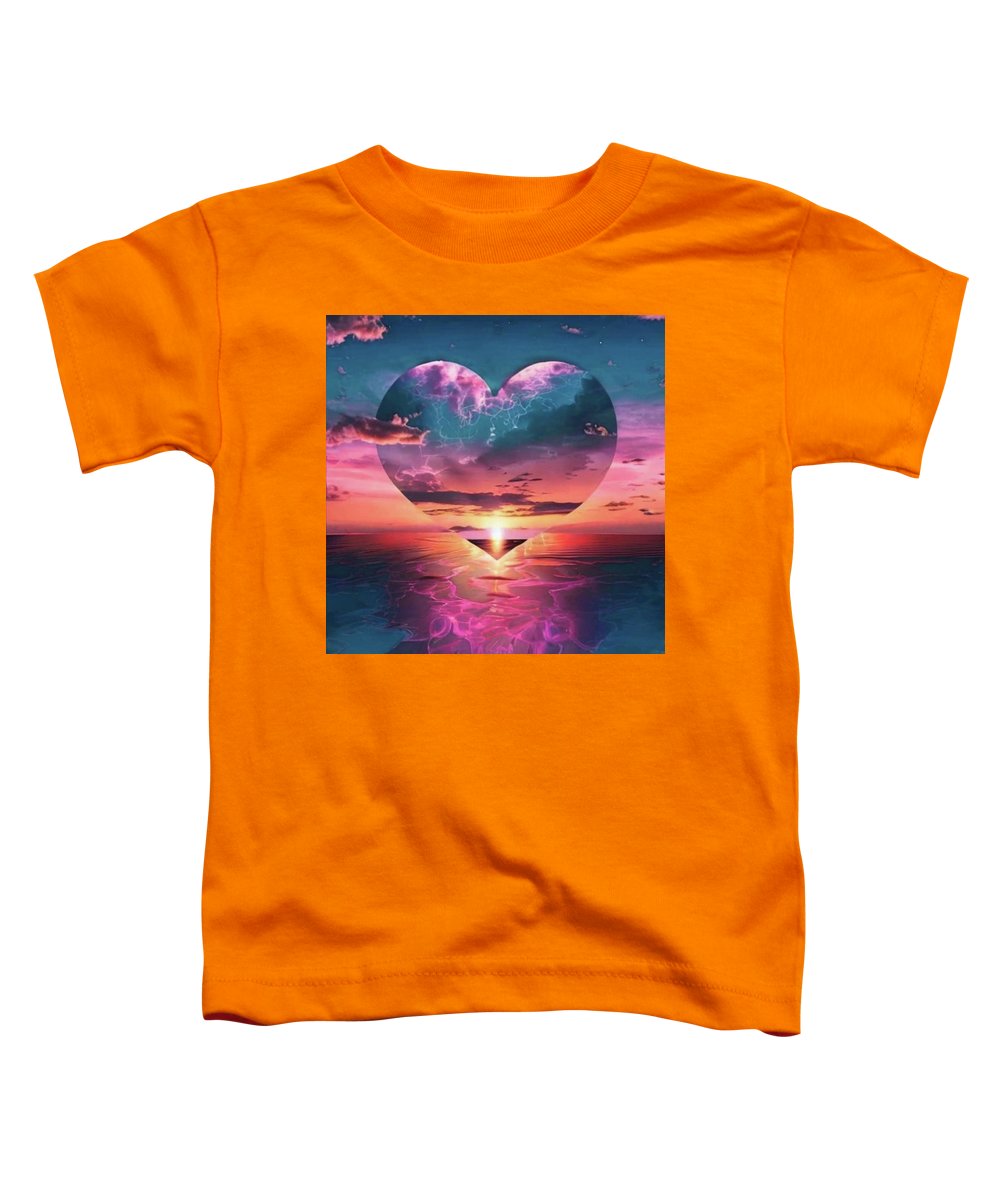 Sunset heart Over the Ocean - Toddler T-Shirt