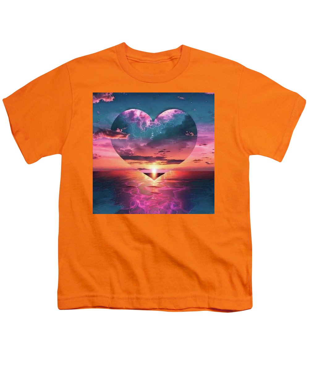 Sunset heart Over the Ocean - Youth T-Shirt