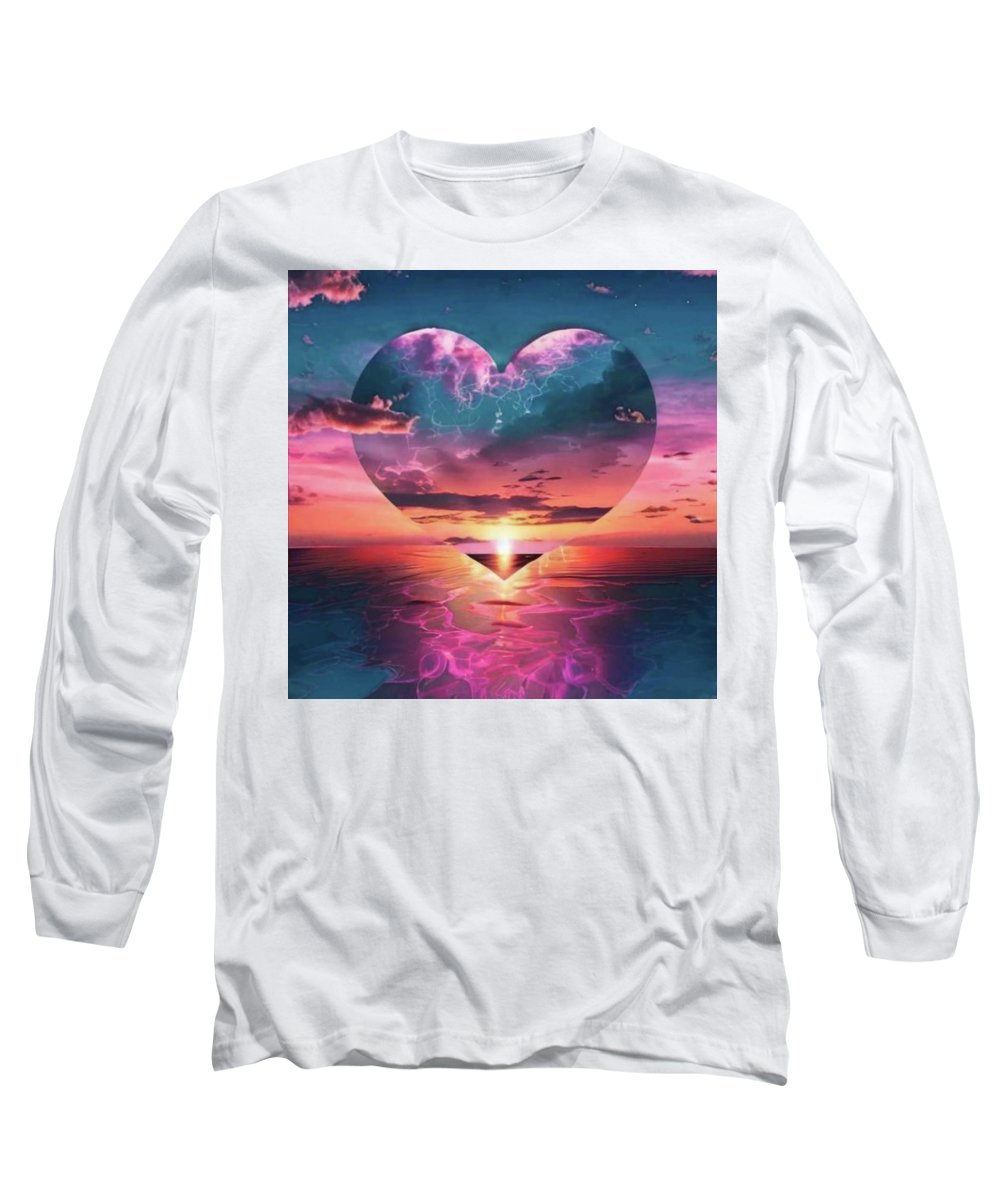 Sunset heart Over the Ocean - Long Sleeve T-Shirt