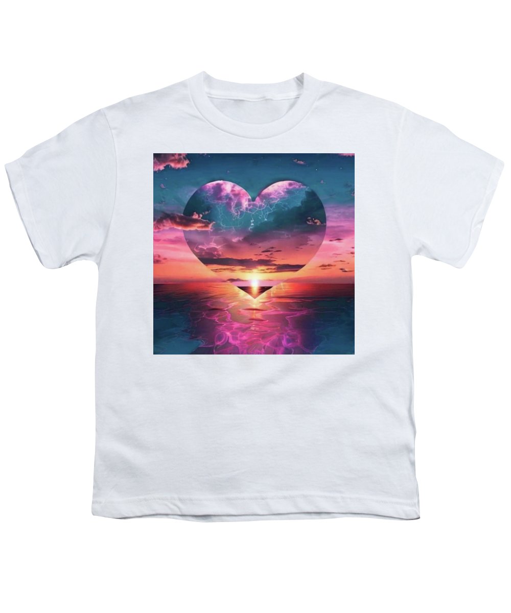 Sunset heart Over the Ocean - Youth T-Shirt