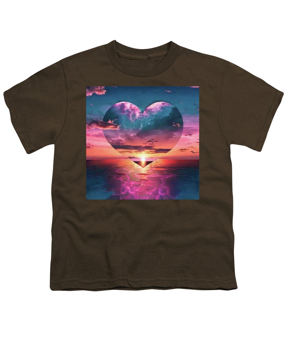 Sunset heart Over the Ocean - Youth T-Shirt