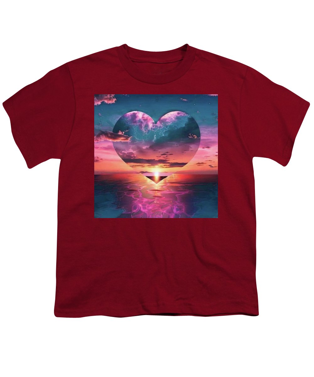 Sunset heart Over the Ocean - Youth T-Shirt