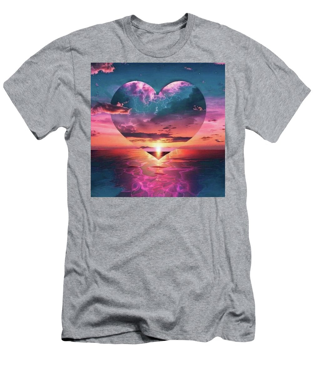 Sunset heart Over the Ocean - T-Shirt