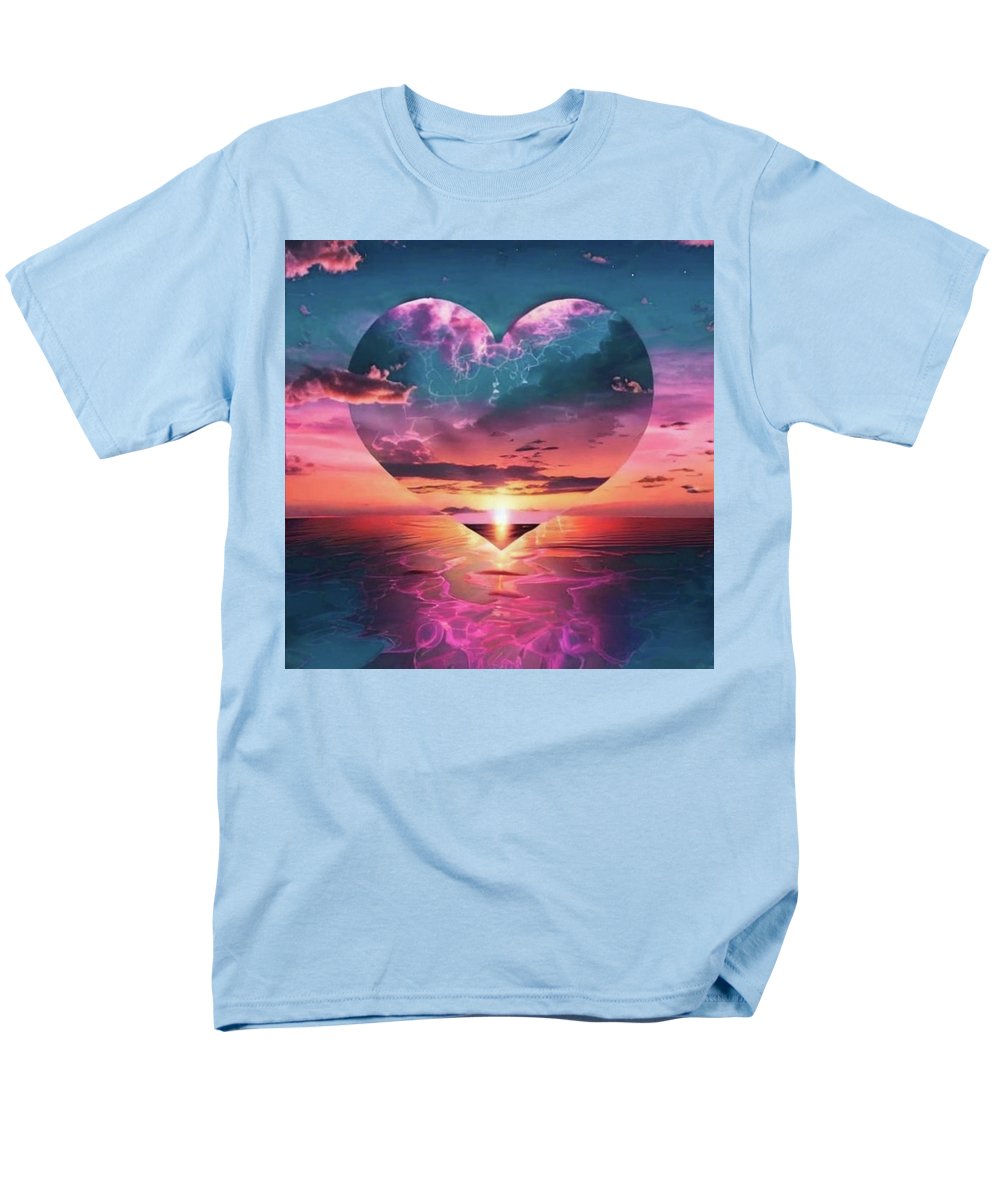 Sunset heart Over the Ocean - Men's T-Shirt Regular Fit