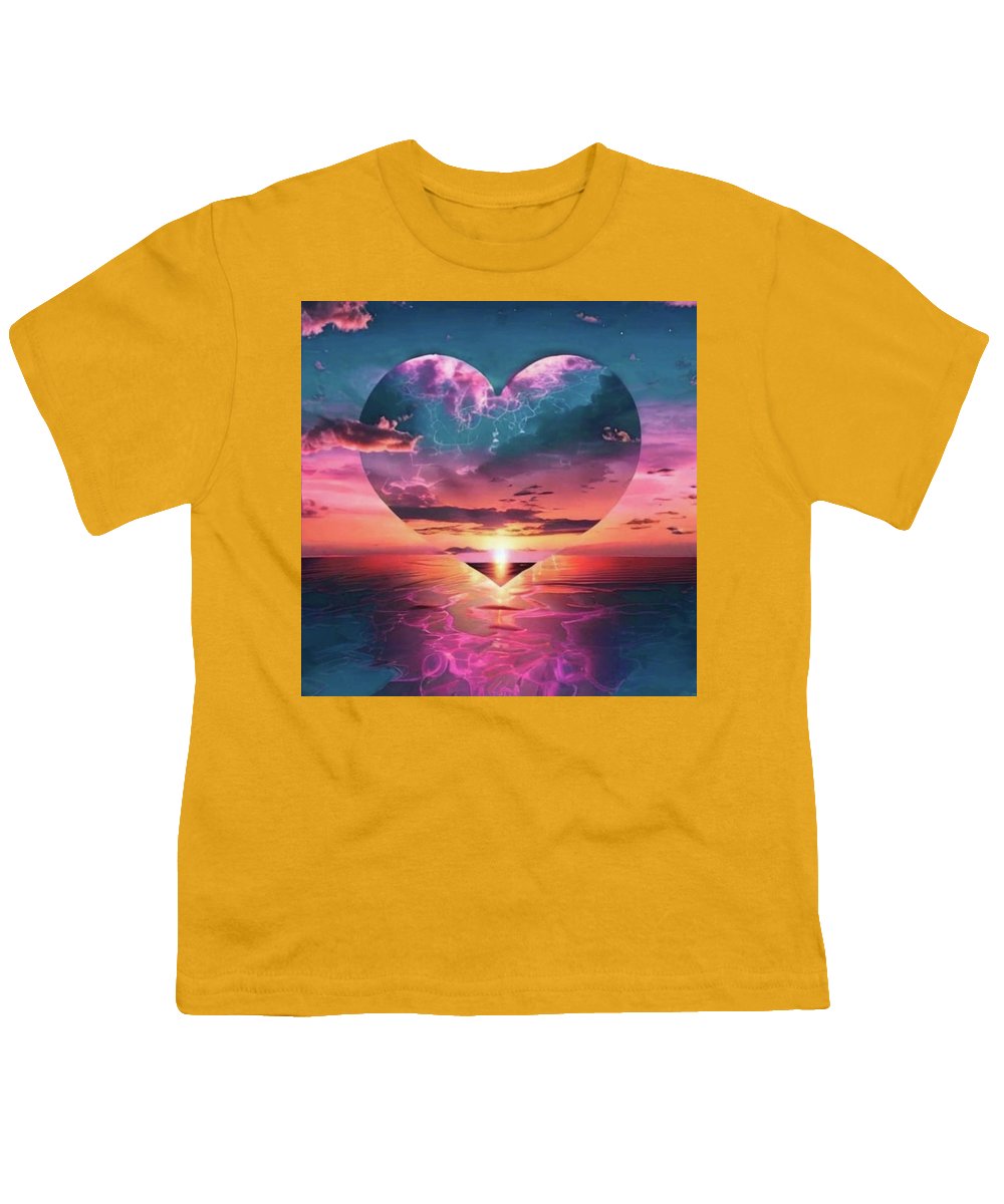 Sunset heart Over the Ocean - Youth T-Shirt