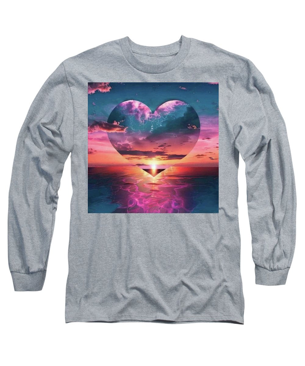 Sunset heart Over the Ocean - Long Sleeve T-Shirt