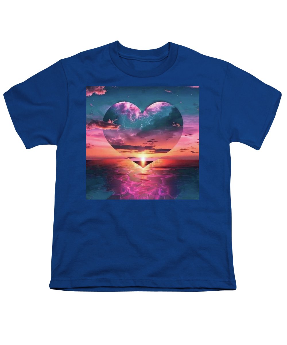 Sunset heart Over the Ocean - Youth T-Shirt