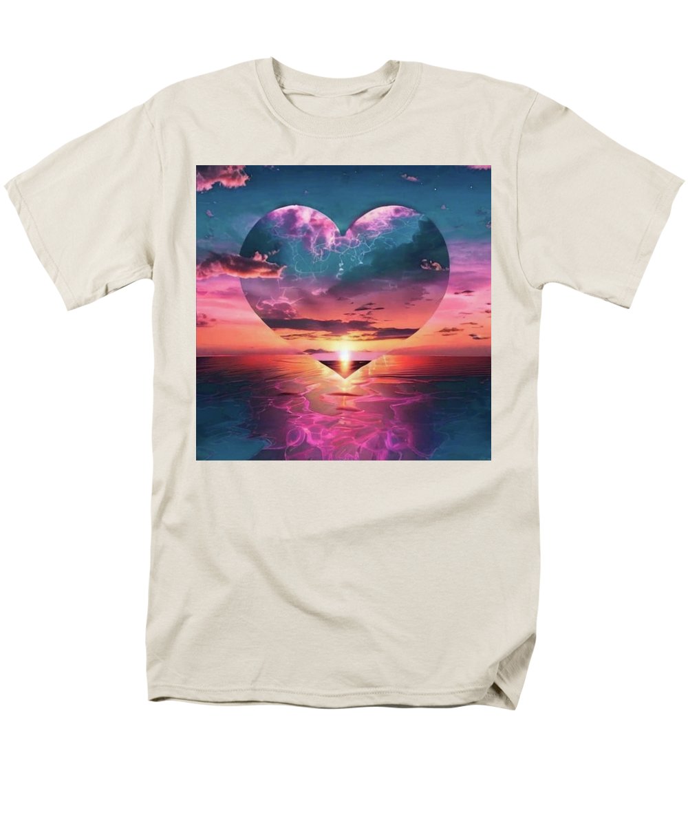 Sunset heart Over the Ocean - Men's T-Shirt Regular Fit