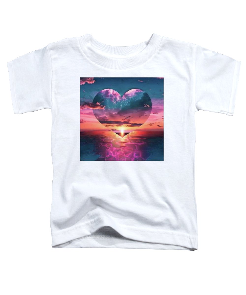 Sunset heart Over the Ocean - Toddler T-Shirt