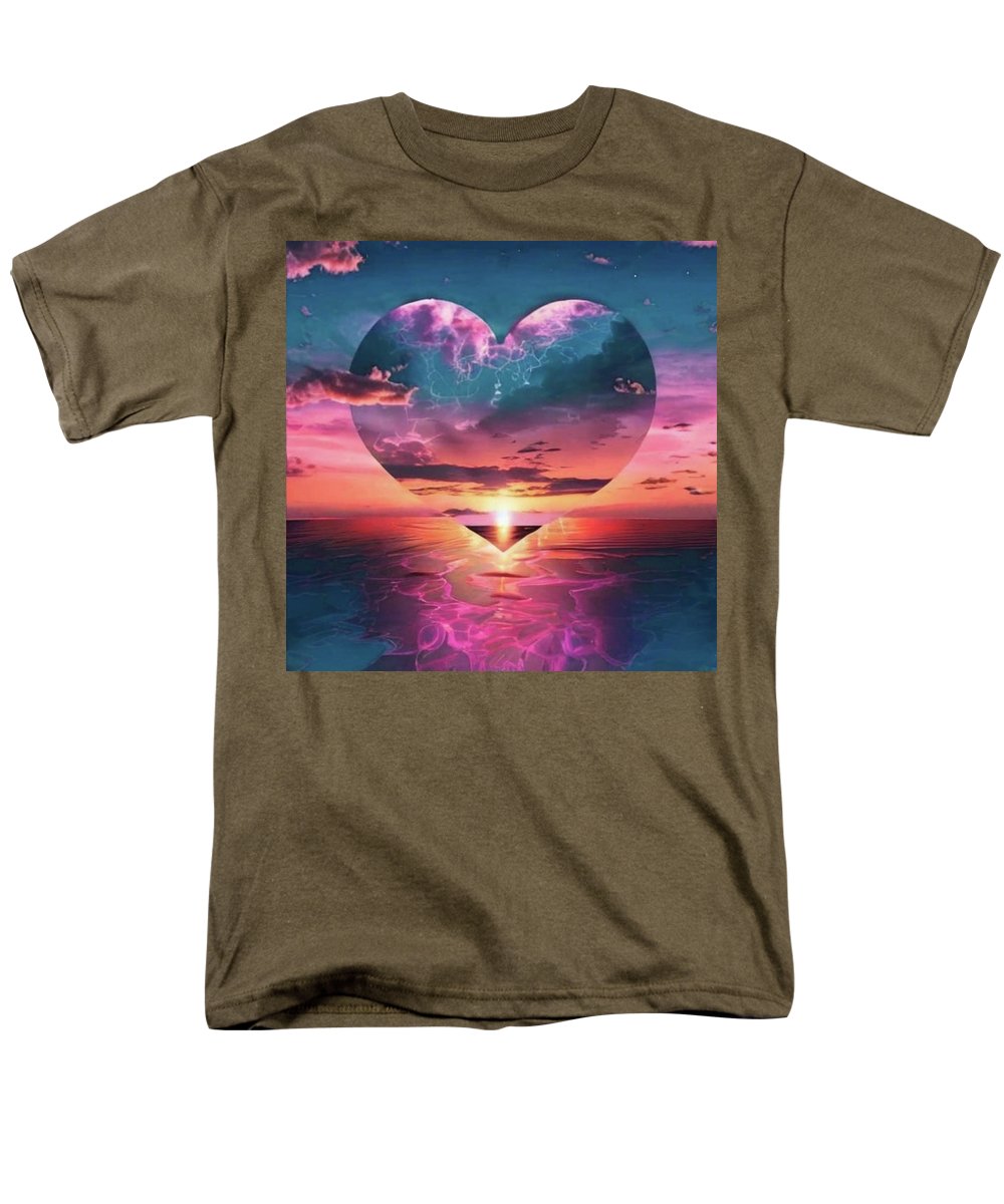 Sunset heart Over the Ocean - Men's T-Shirt Regular Fit