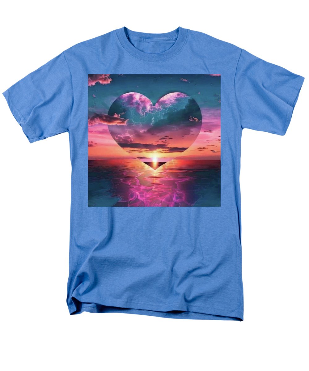 Sunset heart Over the Ocean - Men's T-Shirt Regular Fit