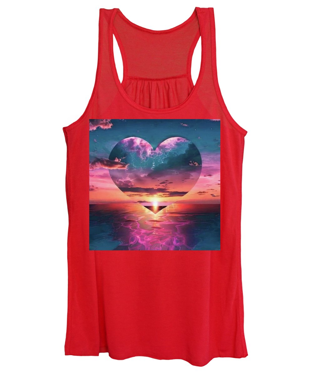 Sunset heart Over the Ocean - Women's Tank Top