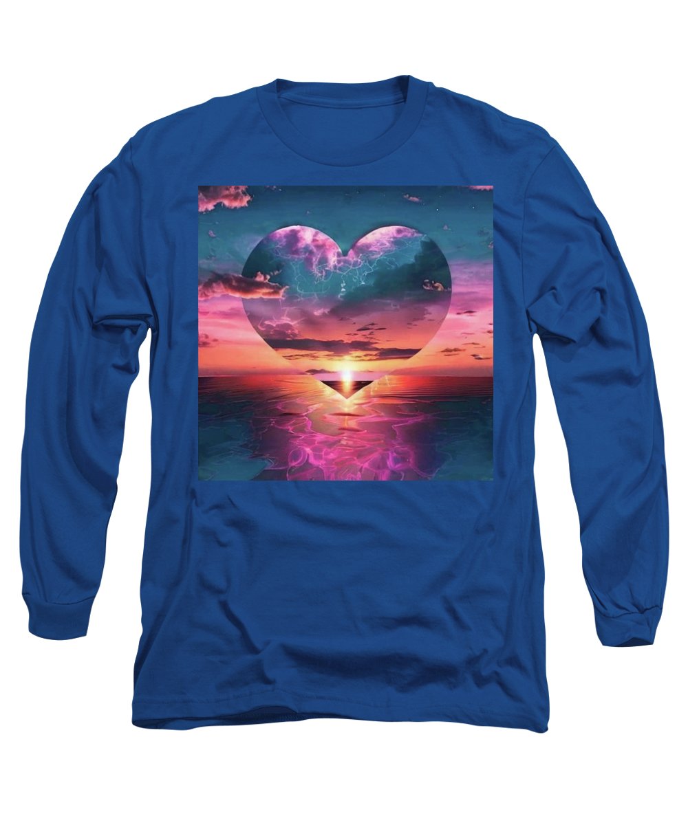 Sunset heart Over the Ocean - Long Sleeve T-Shirt