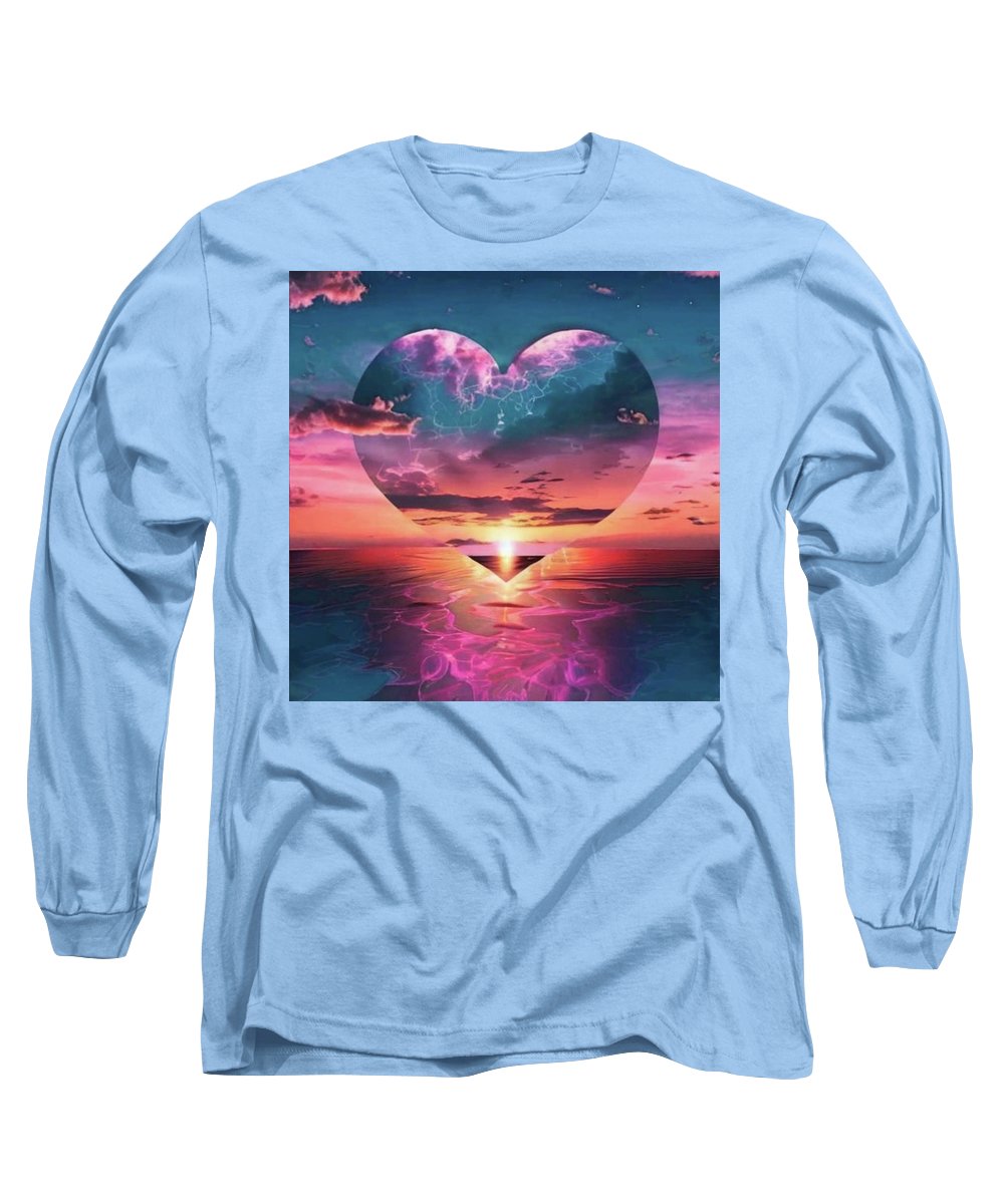 Sunset heart Over the Ocean - Long Sleeve T-Shirt