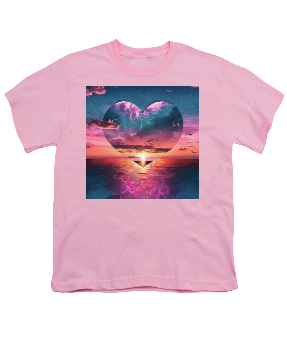 Sunset heart Over the Ocean - Youth T-Shirt